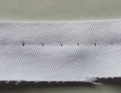 Front side of blind stitched hem