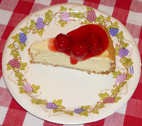 cheesecake with cherry topping