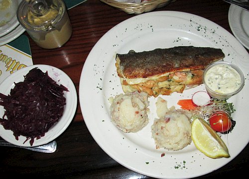 Trout stuffed with shrimp