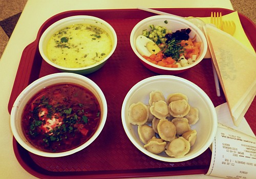 Ukha, Vinegret, Pelmini and Borscht
