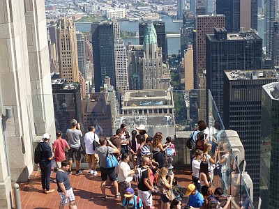 Tourists viewing the Skyscrapers of New York