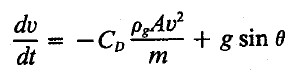 Change of speed equation