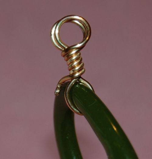 Jade pendant with wire loop