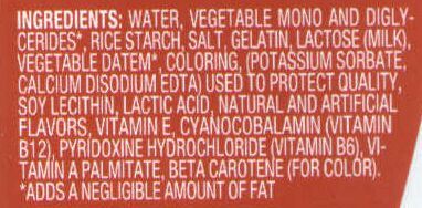 Ingredients of Promise Fat Free Margarine