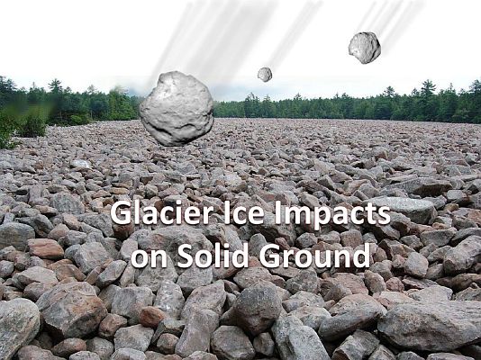 Glacier Ice Impacts on Solid Ground